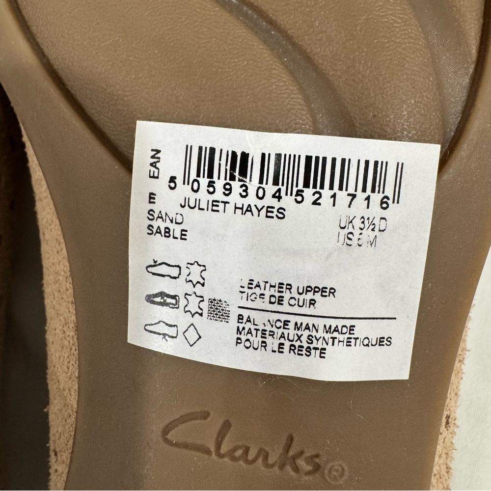 Clarks Juliet Hayes Perforated Suede Loafers Sand 6M - Picture 12 of 16